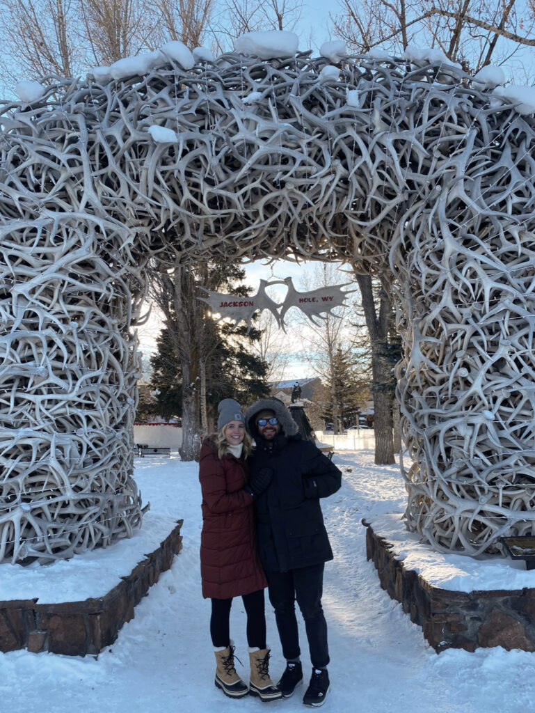 walking around in the winter in jackson hole, wyoming
