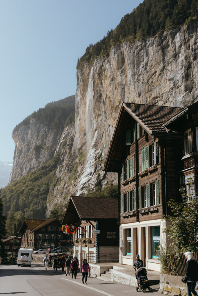 Staubbach Falls in Lauterbrunnen, one of the best villages in Switzerland