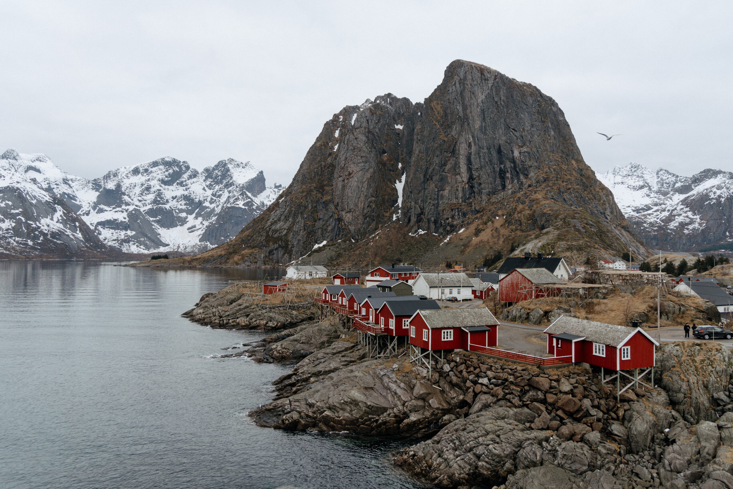 Hamnøy in lofoten islands in winter