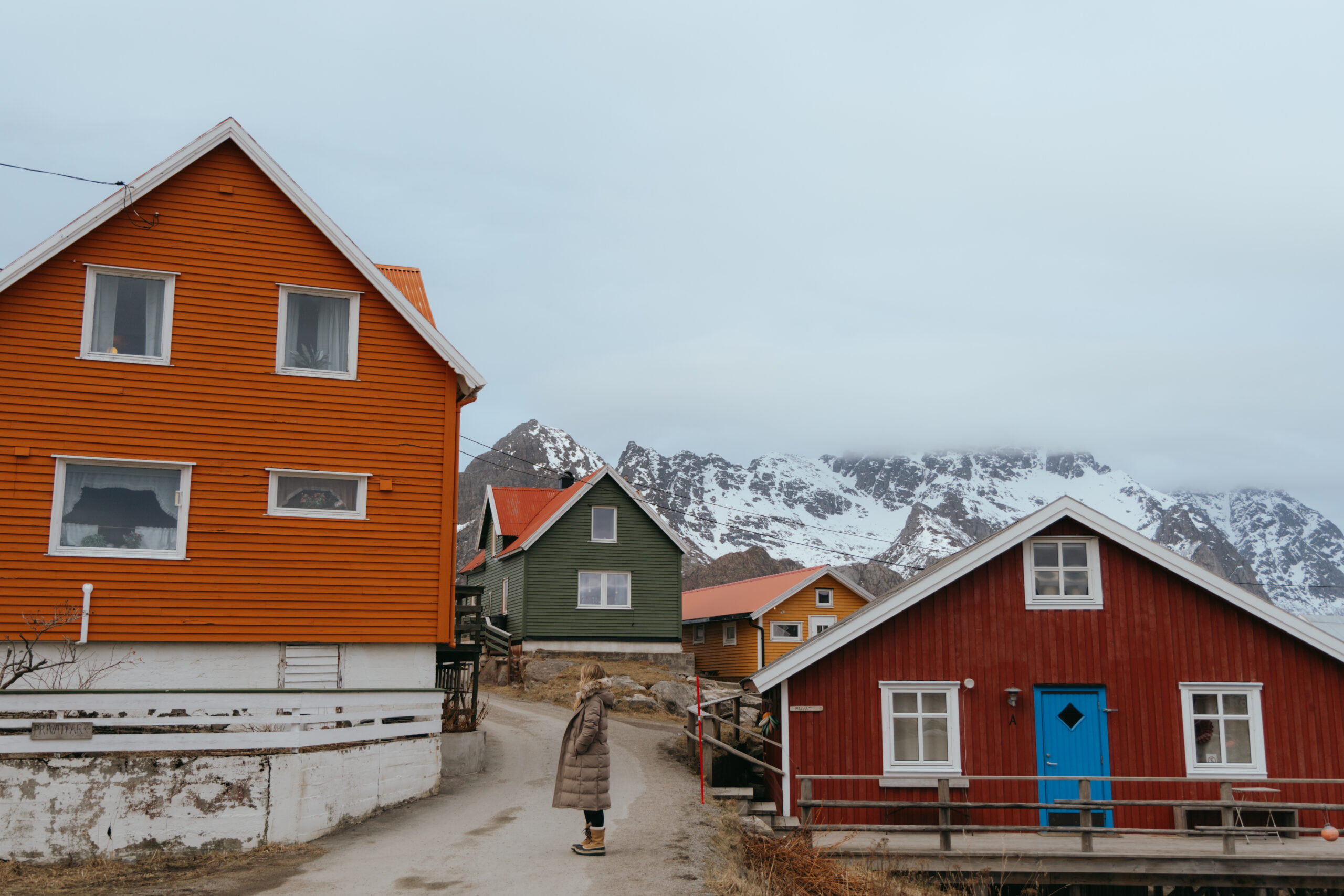 Henningsvær in lofoten islands in winter