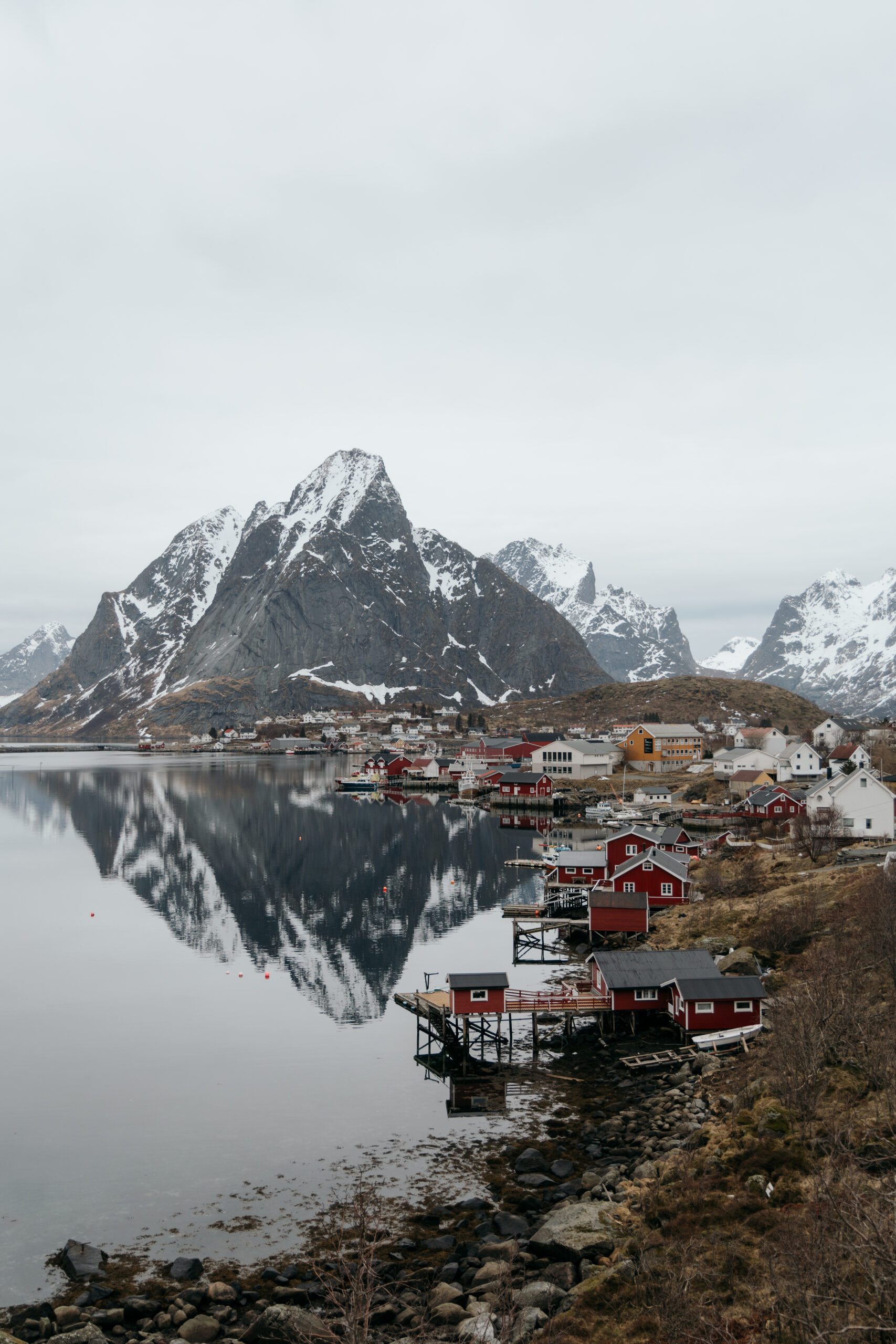 reine in lofoten islands in winter