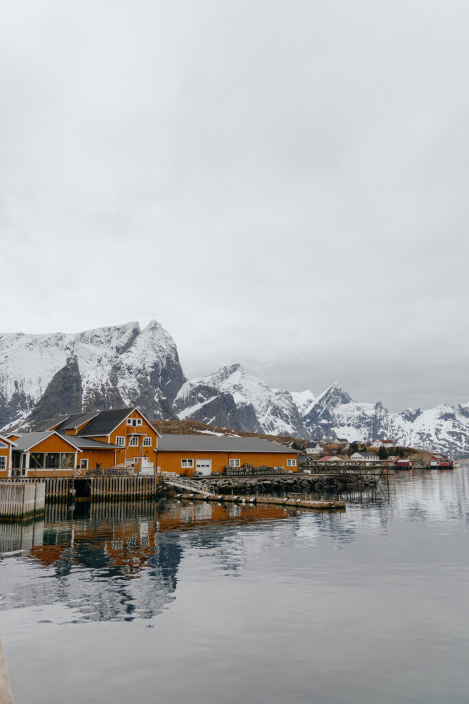 Sakrisøya in lofoten islands in winter