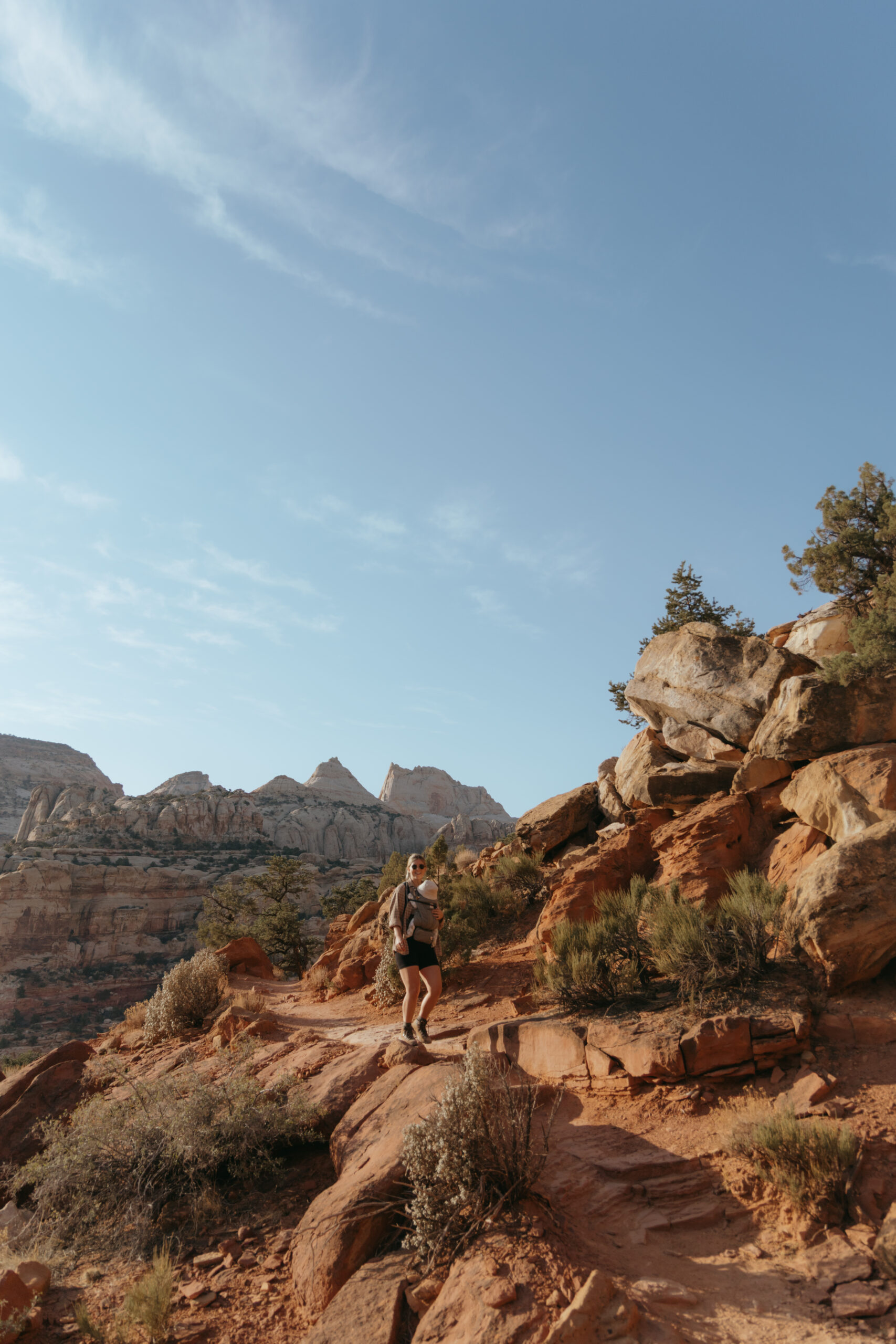 hiking with a baby in capitol reef